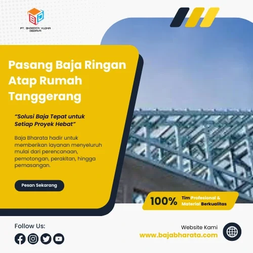 Pasang Baja Ringan Atap Rumah Tanggerang